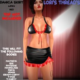 [L.T] Danica Skirt - Latex - Black/Red (REZ ME)
