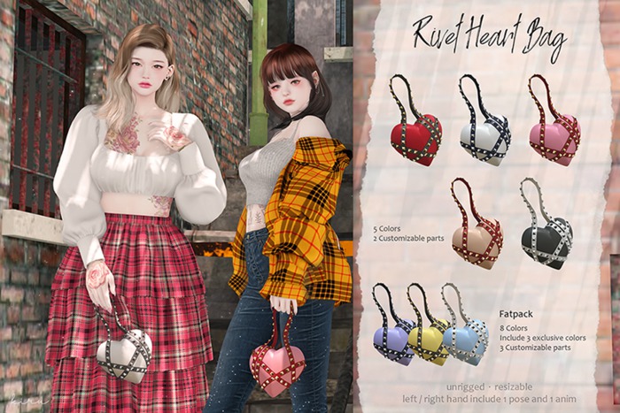 Kiru - Rivet Heart Bag (Fatpack)