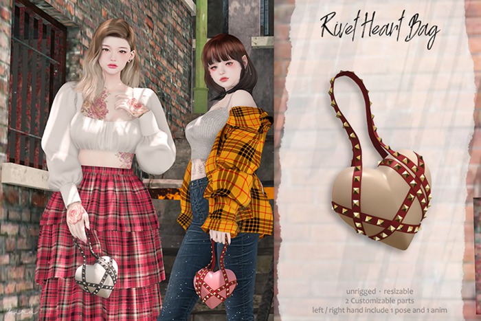 Kiru - Rivet Heart Bag (Nude)