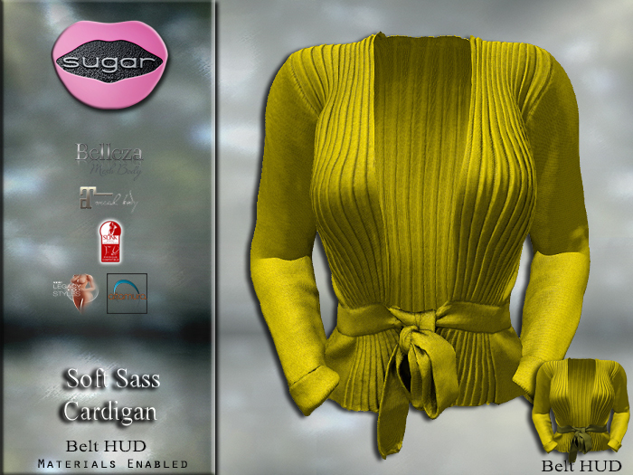 :-:SUGAR:-: Soft Sass Cardigan {YELLOW HUD}