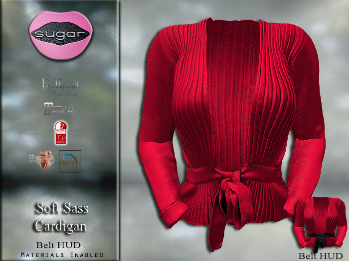 :-:SUGAR:-: Soft Sass Cardigan {RED HUD}