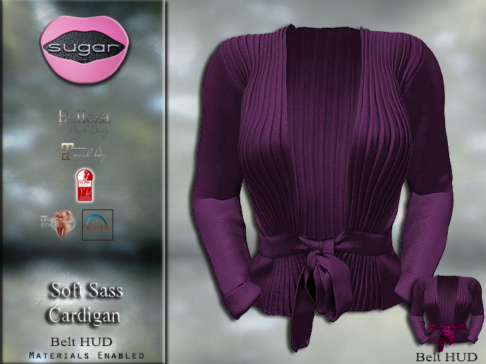 :-:SUGAR:-: Soft Sass Cardigan {PURPLE HUD}