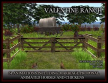 TMG - VALENTINE RANCH* Landscaped Paddock with Animated horses and chickens - Plus Marriage Proposal Stump