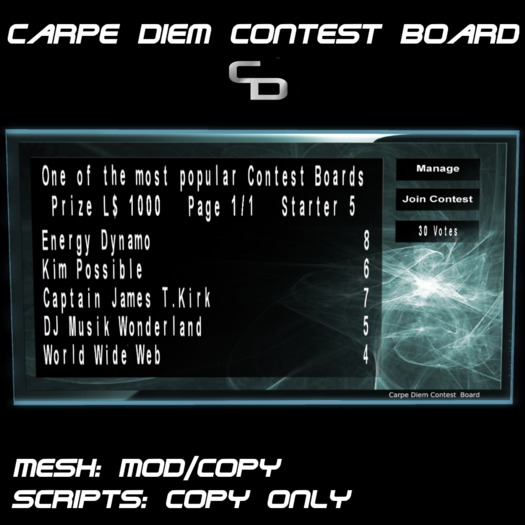 Carpe Diem Contest Board SPECTRA (mesh)