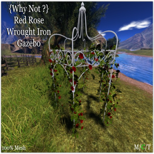 {Why Not ?}Red Rose Wrought Iron Gazebo-Boxed