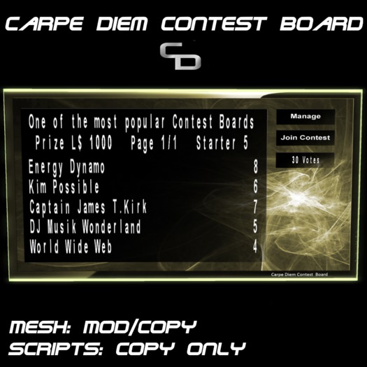 Carpe Diem Contest Board NIMBUS (mesh)