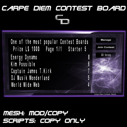 Carpe Diem Contest Board JACARTA (mesh)