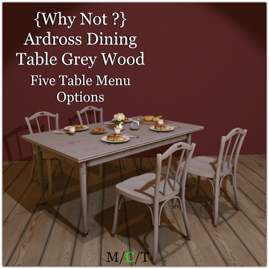 {Why Not ?} Ardross Dining Set Grey Wood-Boxed