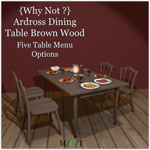 {Why Not ?} Ardross Dining Set Brown Wood-Boxed