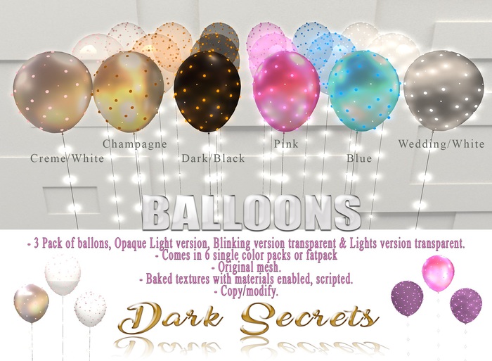 Dark Secrets - Balloon Set Cream/White - Add