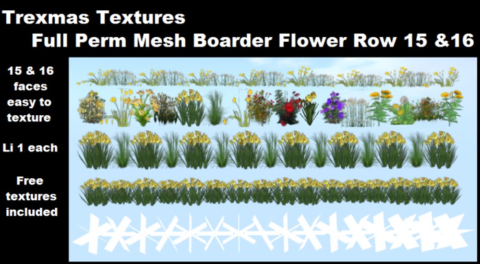 Full Perm Mesh Boarder Flower Row of 15 &16
