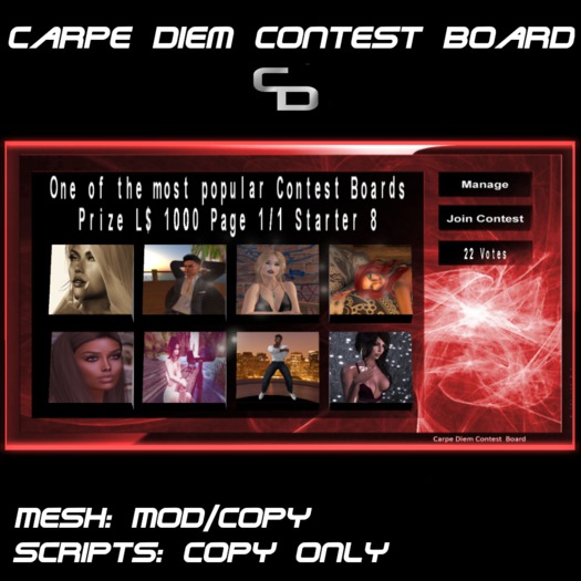 Carpe Diem ProfilePic Contest Board RED (mesh)