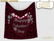 BMC594 - HAPPY VALENTINE'S DAY -  MESH DOUBLE SIDED DRAPED BANNER..