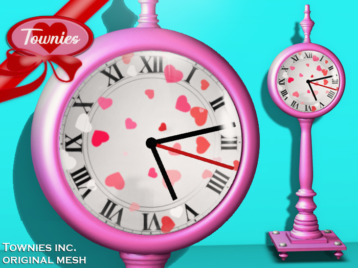 Townies Pink Mesh Pedestal Love Clock (menu driven)