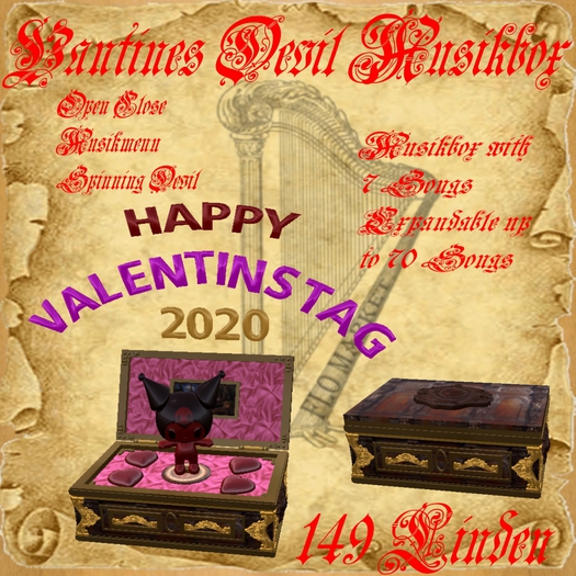 Dvil Valentins  Musicbox pink