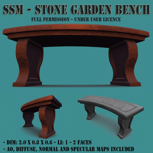 SSM - Stone Garden Bench