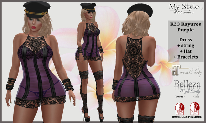 *** MY STYLE *** R23 rayures Purple