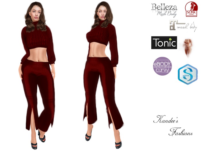 Red Sweater & Pant Outfit