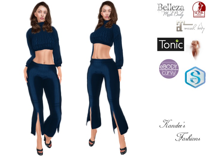 Blue Sweater & Pant Outfit