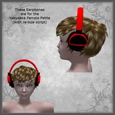 unisex red and black earphones petites