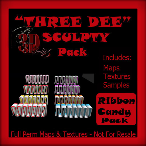 "Three Dee " Ribbon Candy Sculpty Pack