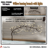 Full Perm Willow leaning branch with lights