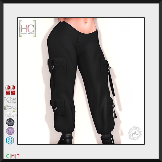 [HC] Rumor Black Cargo Pants for Slink, Belleza, Maitreya, eBody, Signature & Tonic