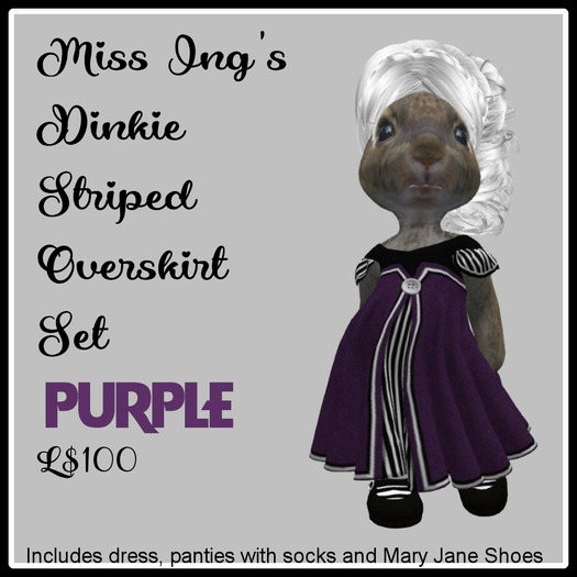 Miss Ing's Dinkie Striped Overskirt Purkle