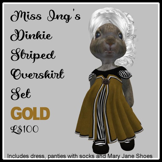 Miss Ing's Dinkie Striped Overskirt Gold