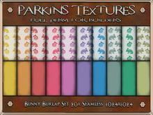 Parkins Textures - Bunny Burlap Set - 20x Full Perm Seamless 1024 - Textile, Fabric, Easter, Rabbit, Bunny, Pastel,