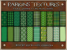 Parkins Textures - Irish Set - 20x Full Perm Seamless 1024x1024 - Fabric, Clothing, Cloth, St Patricks Day, Irish, Green