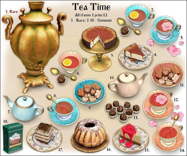 Tea Time2 Second Life Marketplace - OW Cup of tea with lemon - blue 2