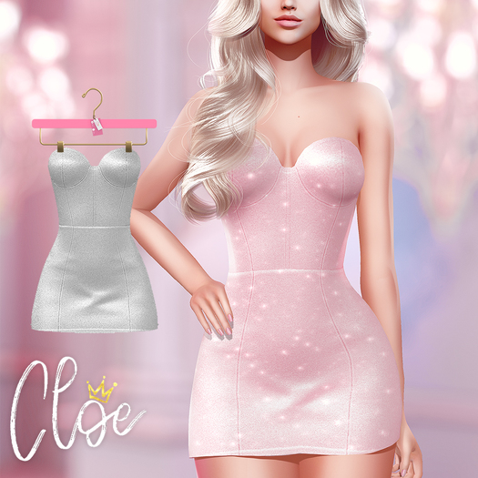 #Cloe - Glitter Glam Dress - White