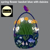 spring flower basket blue with daisies