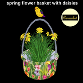 spring flower basket with daisies