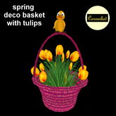 spring deco basket with tulips