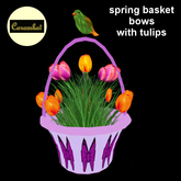 spring basket bows with tulips