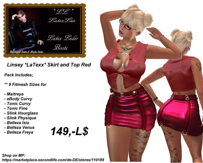 Linsey *LaTexx* Skirt Red and Top