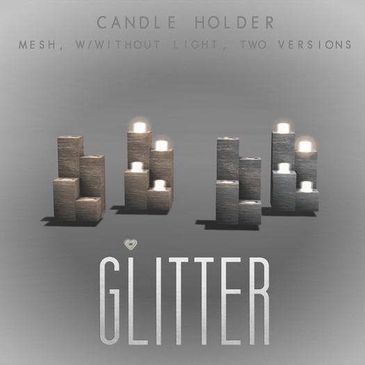 Glitter Candle Holder w/without Light Mesh Two Versions