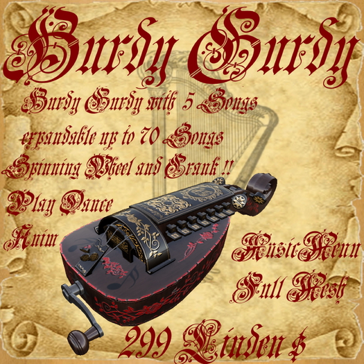 Hurdy Gurdy VK Gold Red Boxed