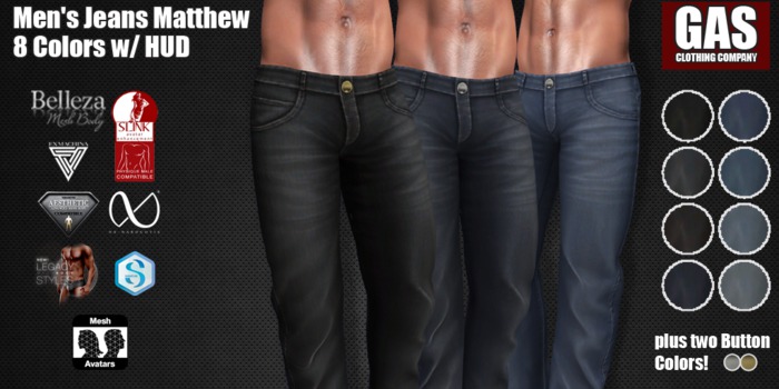 GAS [Men's Jeans Matthew - 8 Colors w/HUD FATPACK] Demo