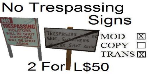 No Trespassing Signs