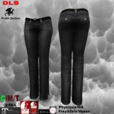 Jeans midd and high heels black washed black juwel heart boxed
