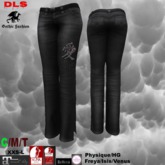 Jeans midd and high heels washed black chin love boxed