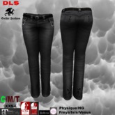 Jeans midd and high heels washed black juwels black bow boxed