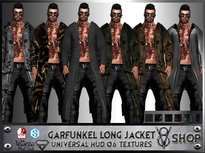 +V8 SHOP+ GARFUNKEL LONG JACKET UNIVERSAL HUD+