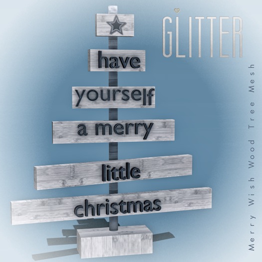 GLITTER Merry Wish Wood Tree Mesh