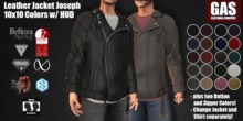GAS [Leather Jacket Joseph - 10 Colors w/HUD FAPTACK]