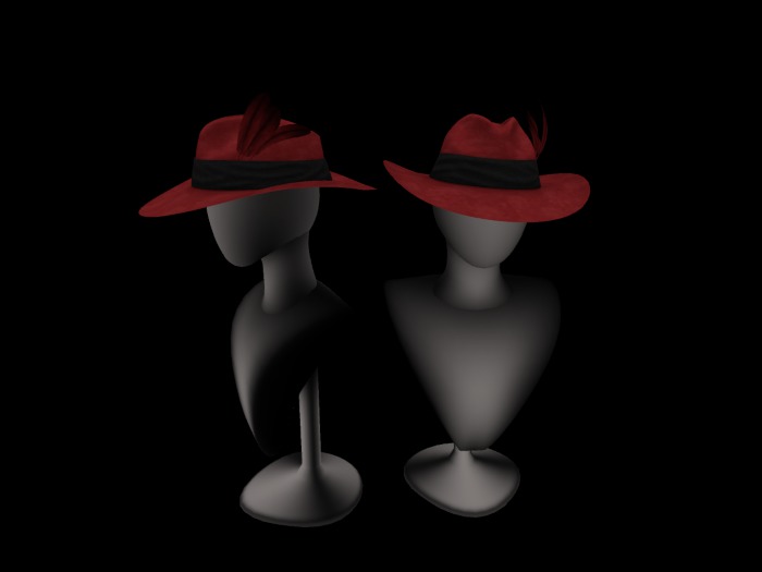 jinnilli'M Red Wide Brim Fedora-Add