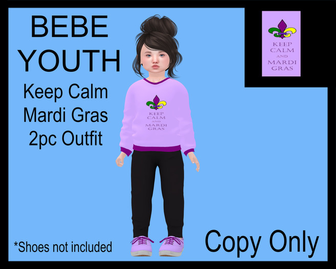 Steph-0-Bee's - Keep Calm Mardi Gras (Bebe Youth)